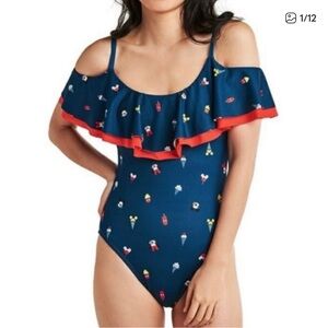 Disney Mickey Minnie snacks swimsuit 2XL with matching sarong